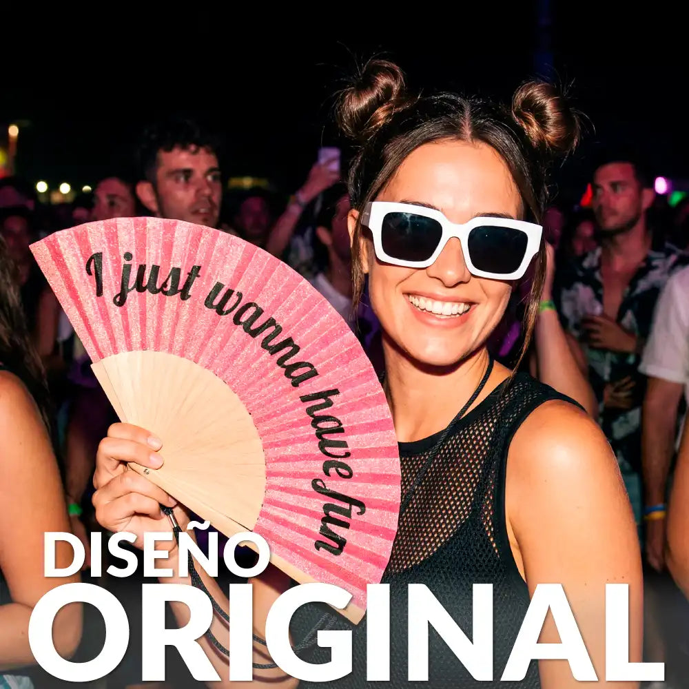 Éventail « I just wanna have fun » Pailleté – Fisura – vue 4