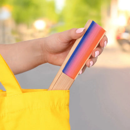 Éventail Mini Imprimé Dégradé Rose et Bleu – Fisura – vue 6