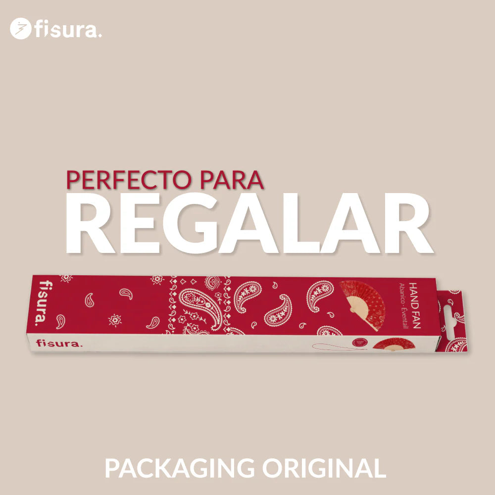 Éventail « Paisley » Grenat – Fisura – vue 6