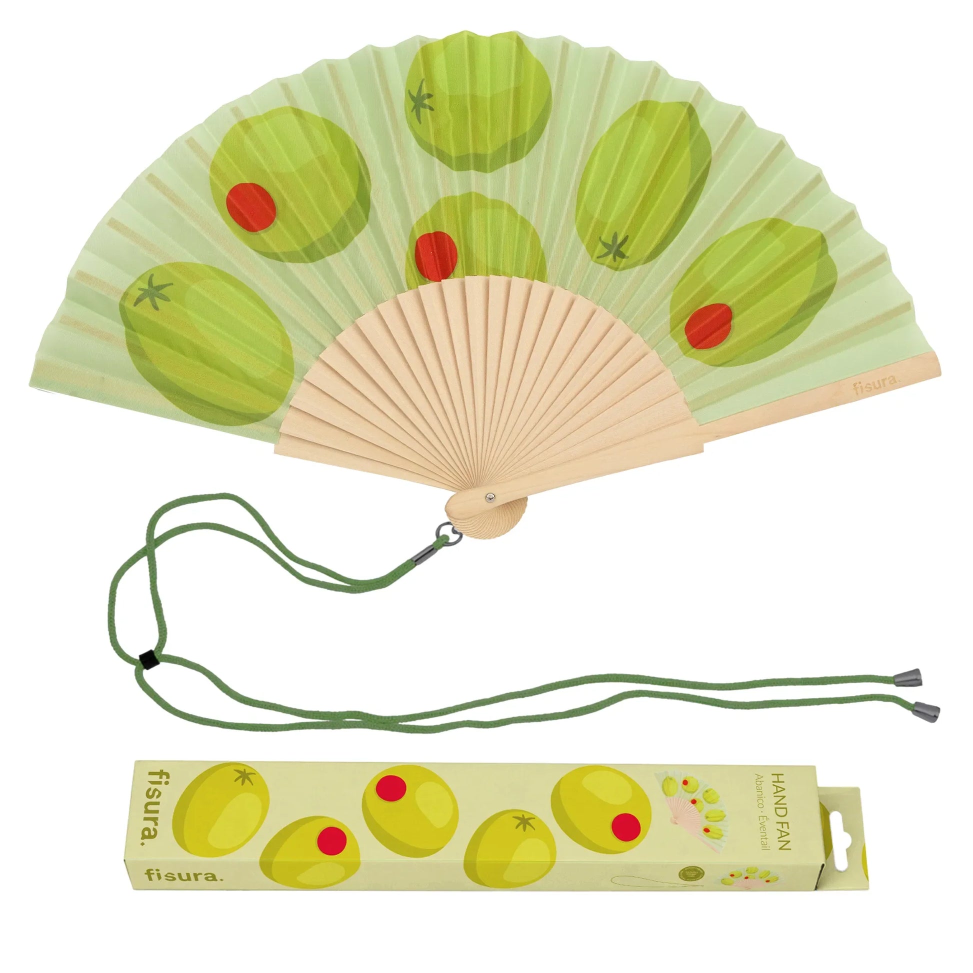 Éventail Imprimé Olives – Fisura