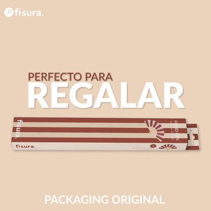 Éventail à Rayures Marron et Beige – Fisura – vue 6