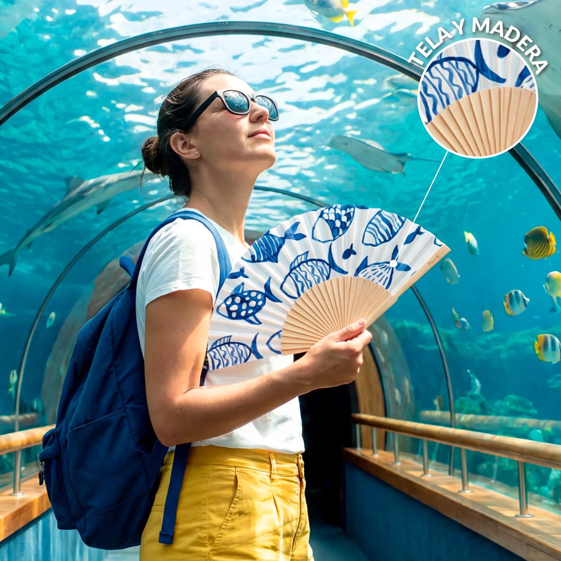 Éventail Imprimé Poissons – Fisura – vue 4