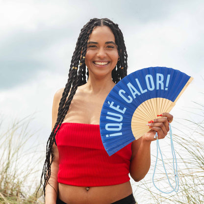 Éventail « Qué calor » Bleu – Fisura – vue 4