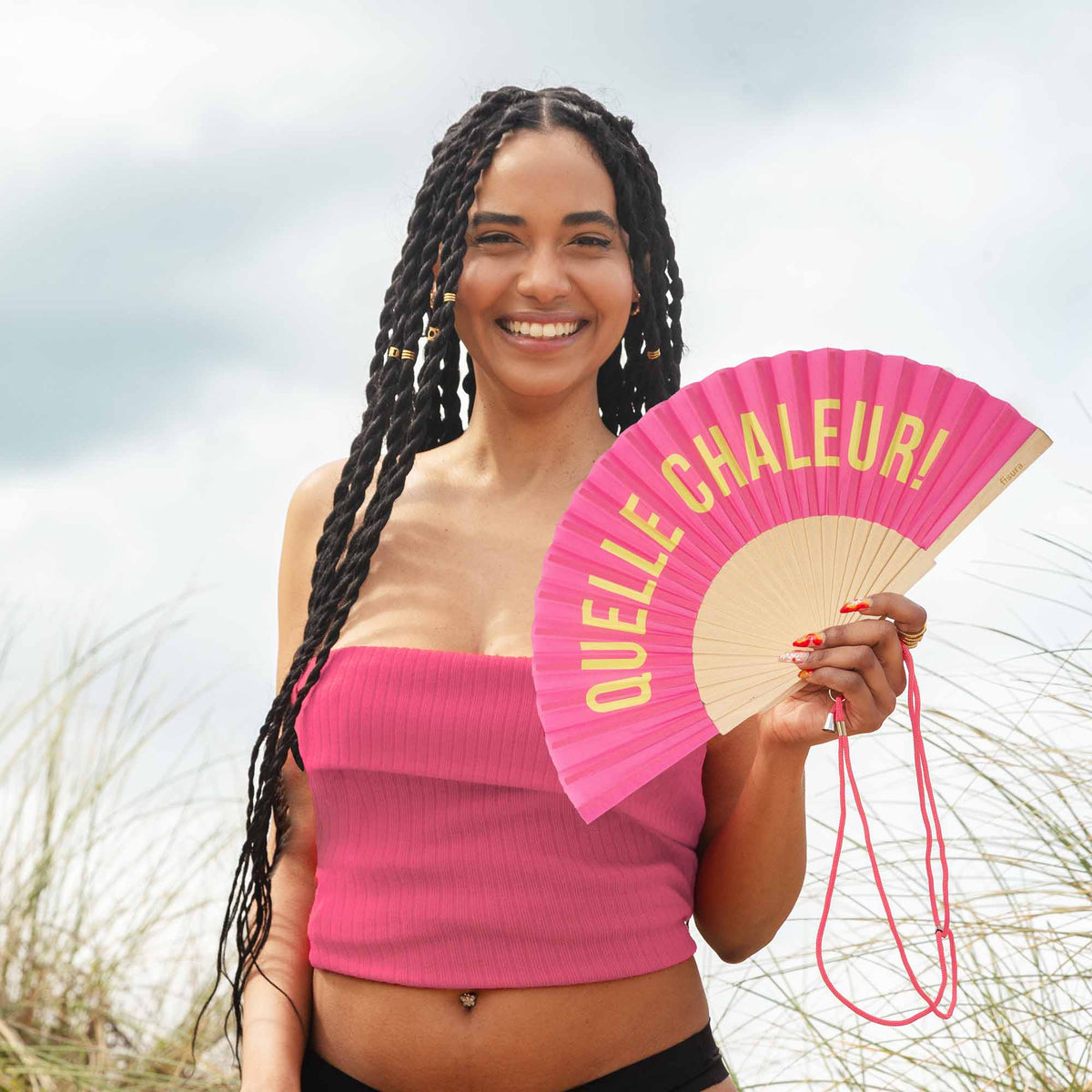"What Heat" pink fan