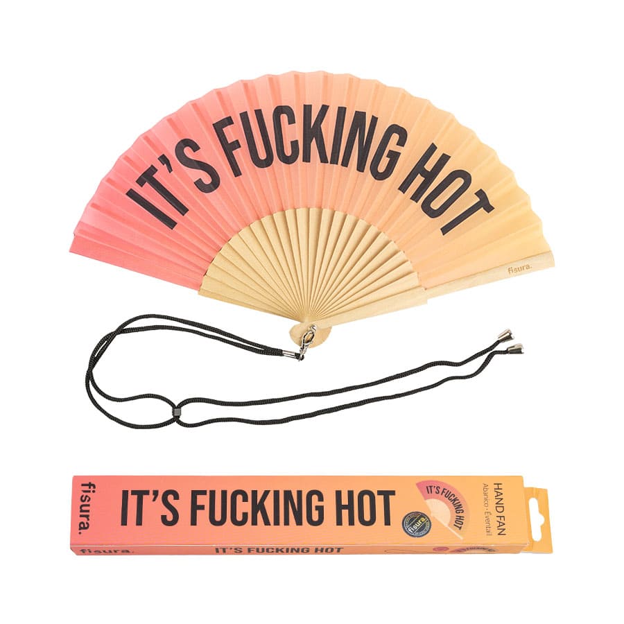 Éventail « It's fucking hot » Dégradé Sunset – Fisura