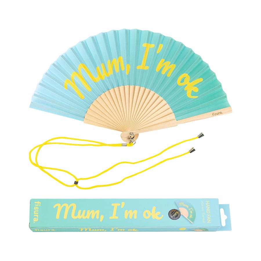 Éventail « Mum, I'm ok » Bleu – Fisura