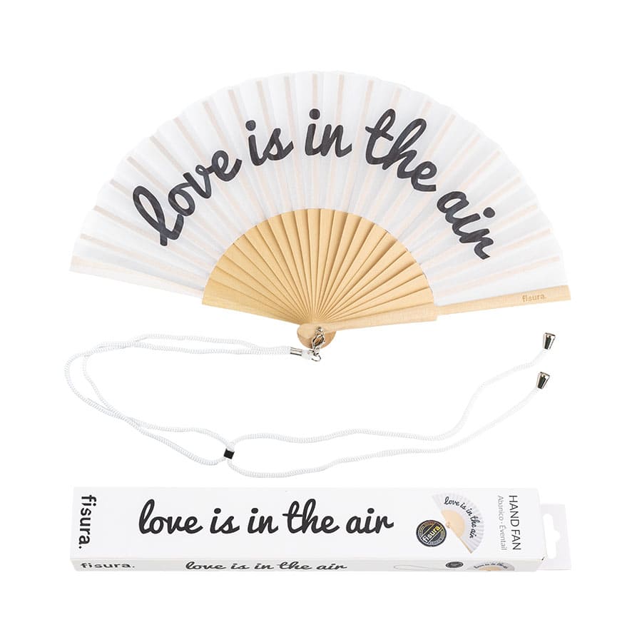 Éventail « Love is in the air » Blanc – Fisura