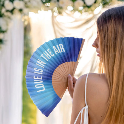 Éventail « Love is in the air » Dégradé Bleu – Fisura – vue 4