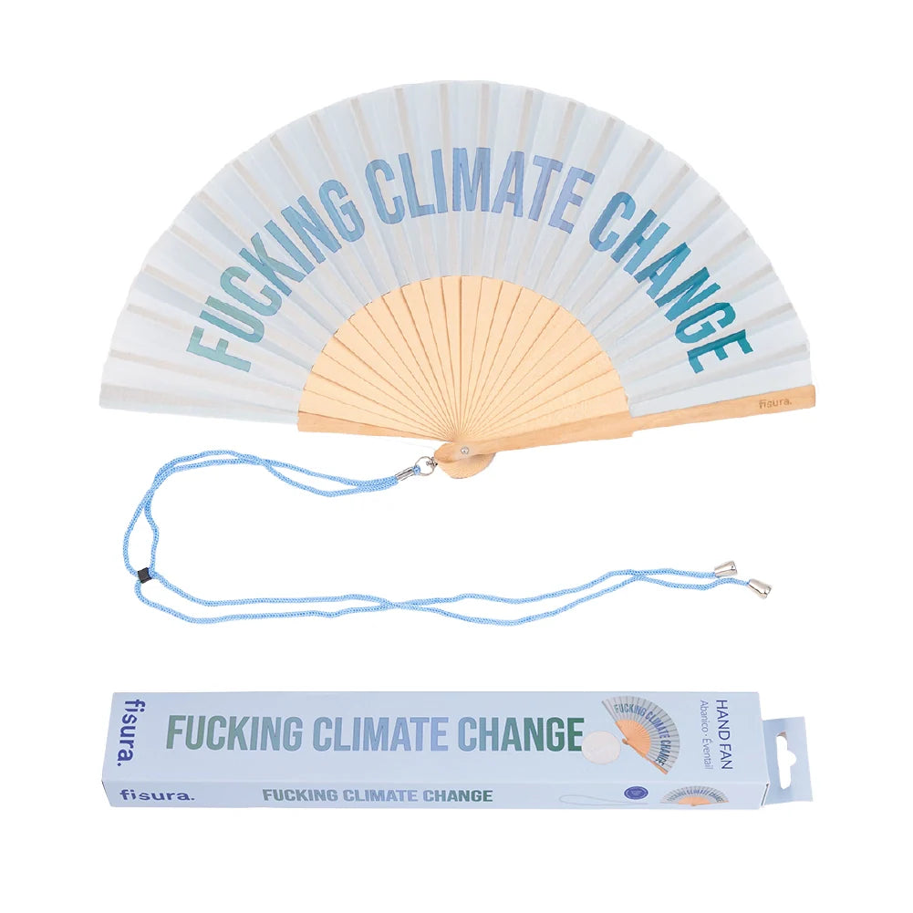 Éventail « Fucking climate change » Bleu – Fisura