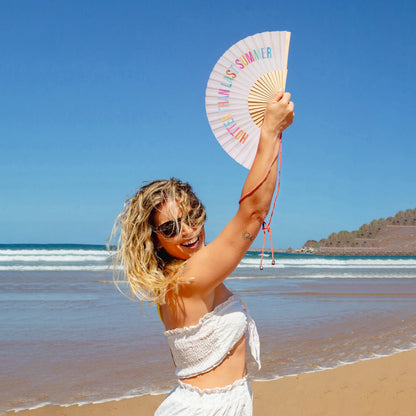 Éventail « Hotter than last summer » Beige – Fisura – vue 6