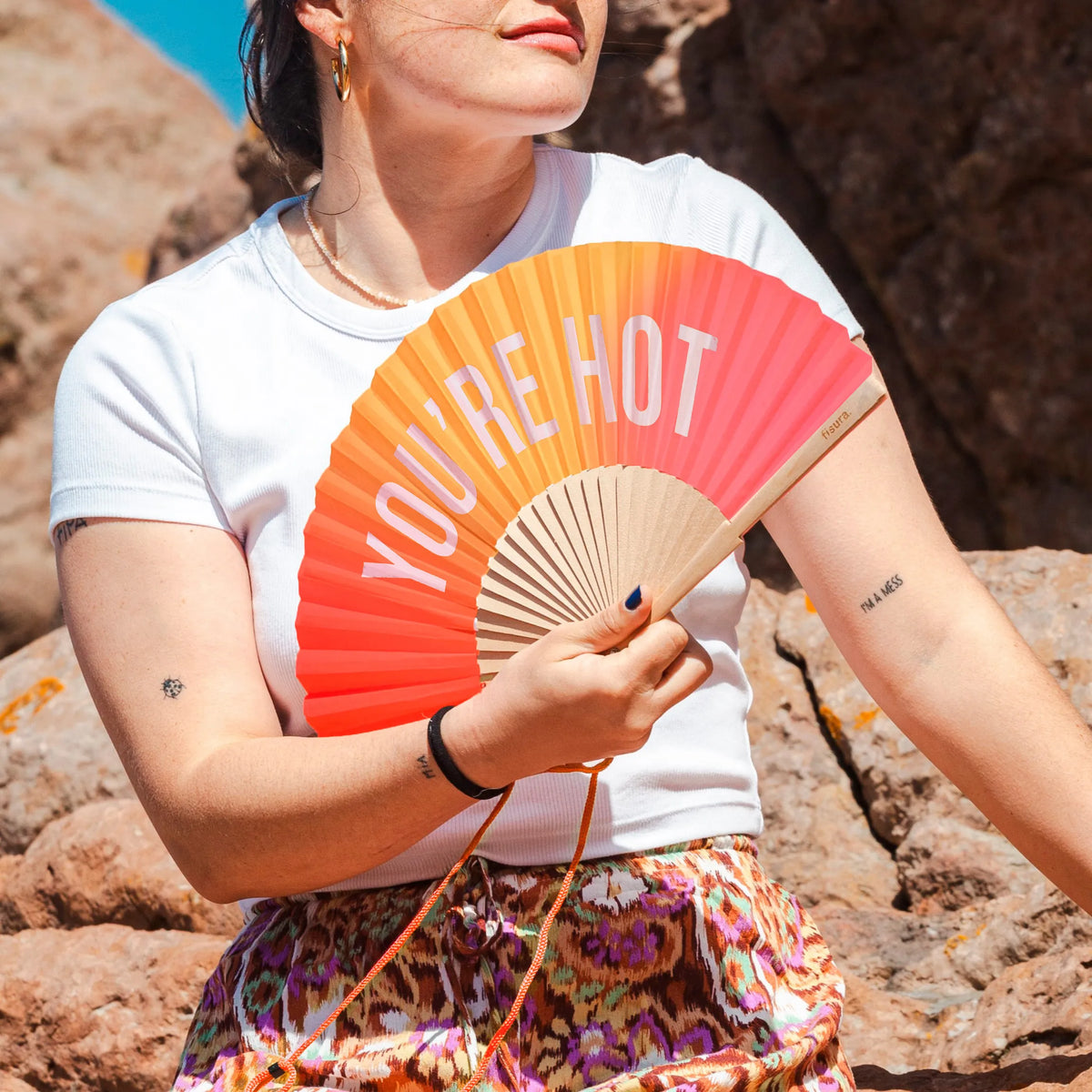 "You're Hot" Gradient Pink Fan
