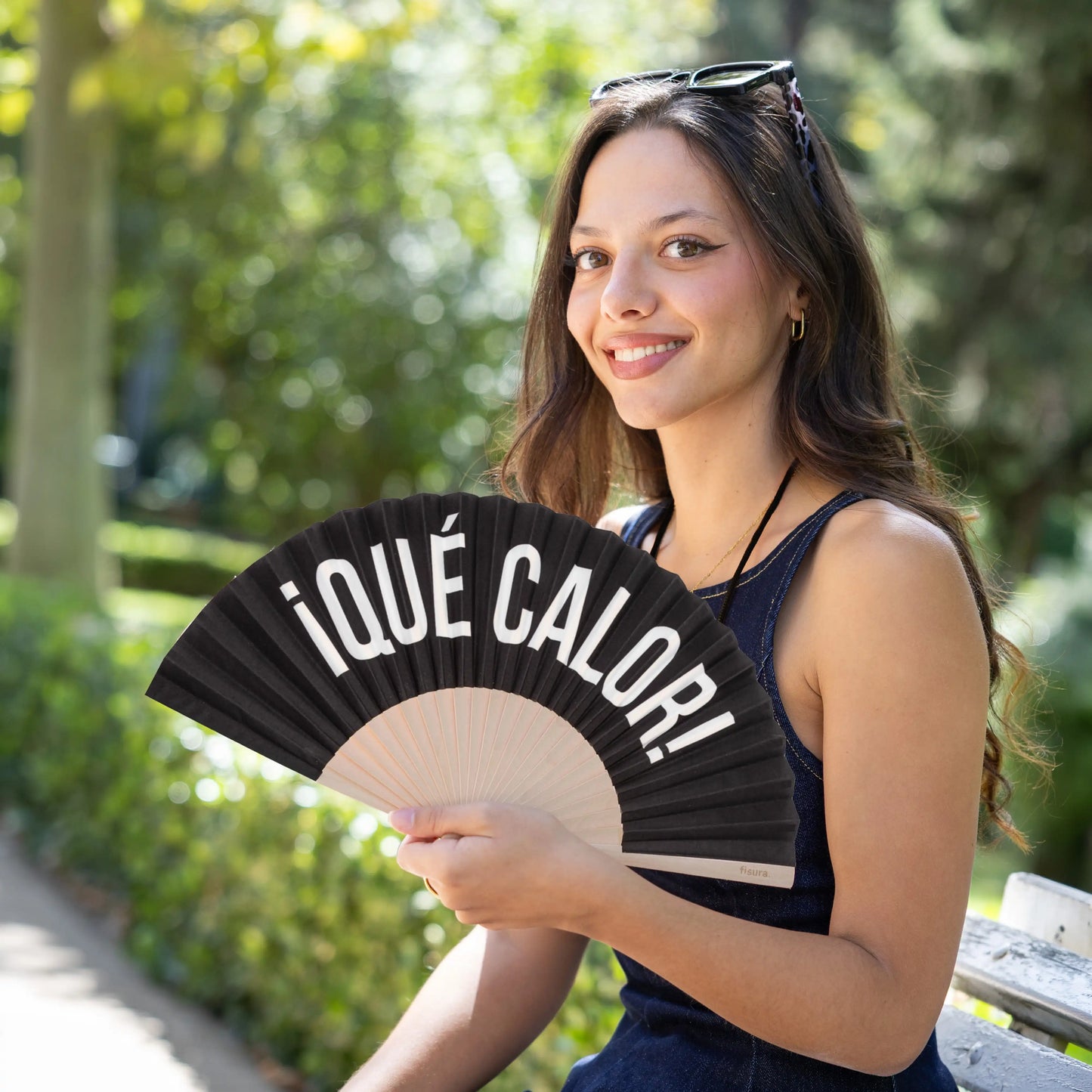 Éventail « Qué calor » Noir – Fisura – vue 6
