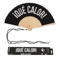 Éventail « Qué calor » Noir