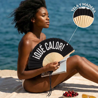 Éventail « Qué calor » Noir – Fisura – vue 4