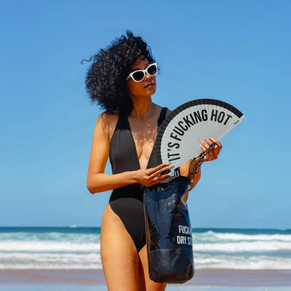 Éventail « It’s fucking hot » Gris et Noir – Fisura – vue 6