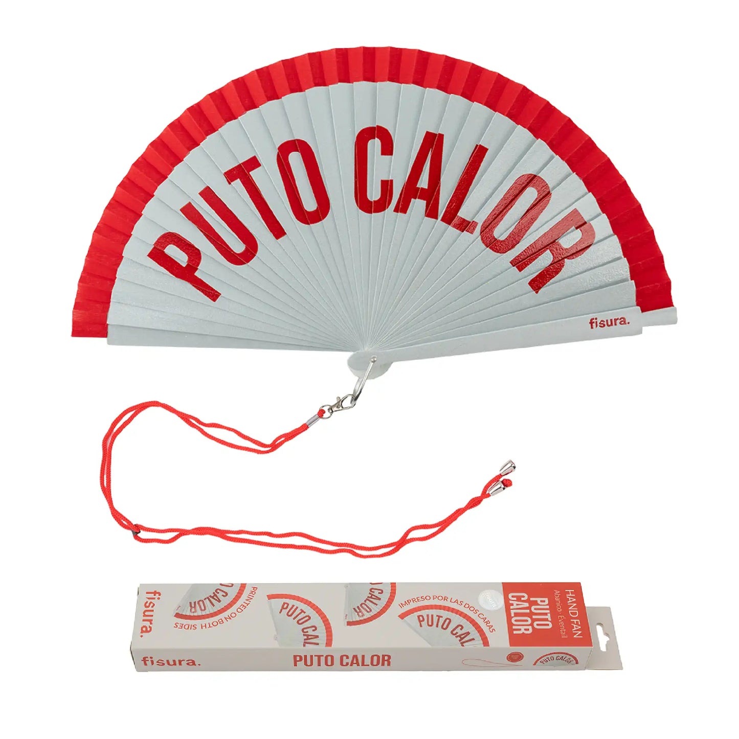 Éventail « Puto calor » Rouge – Fisura