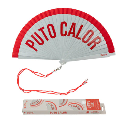 Éventail « Puto calor » Rouge – Fisura