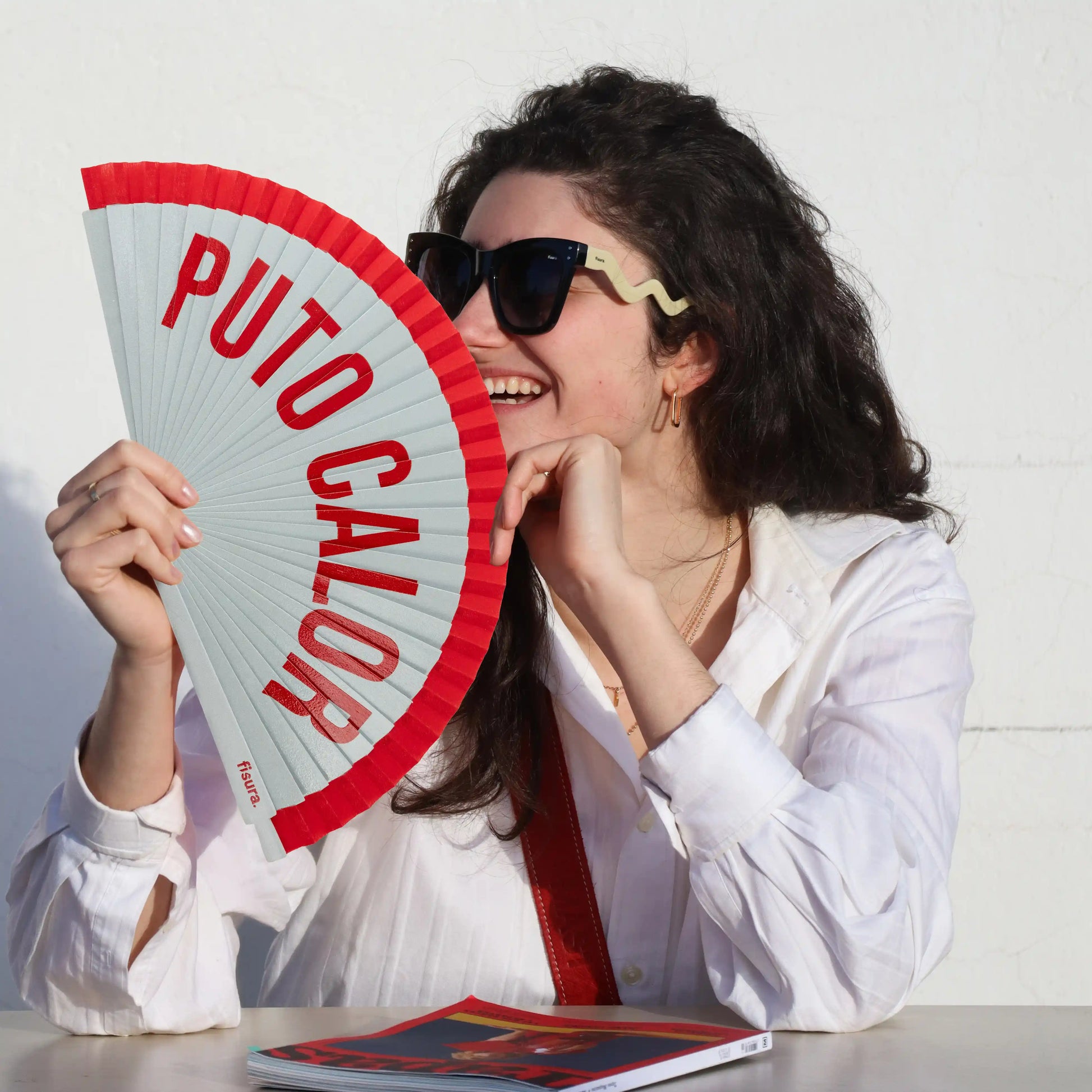 Éventail « Puto calor » Rouge – Fisura – vue 3
