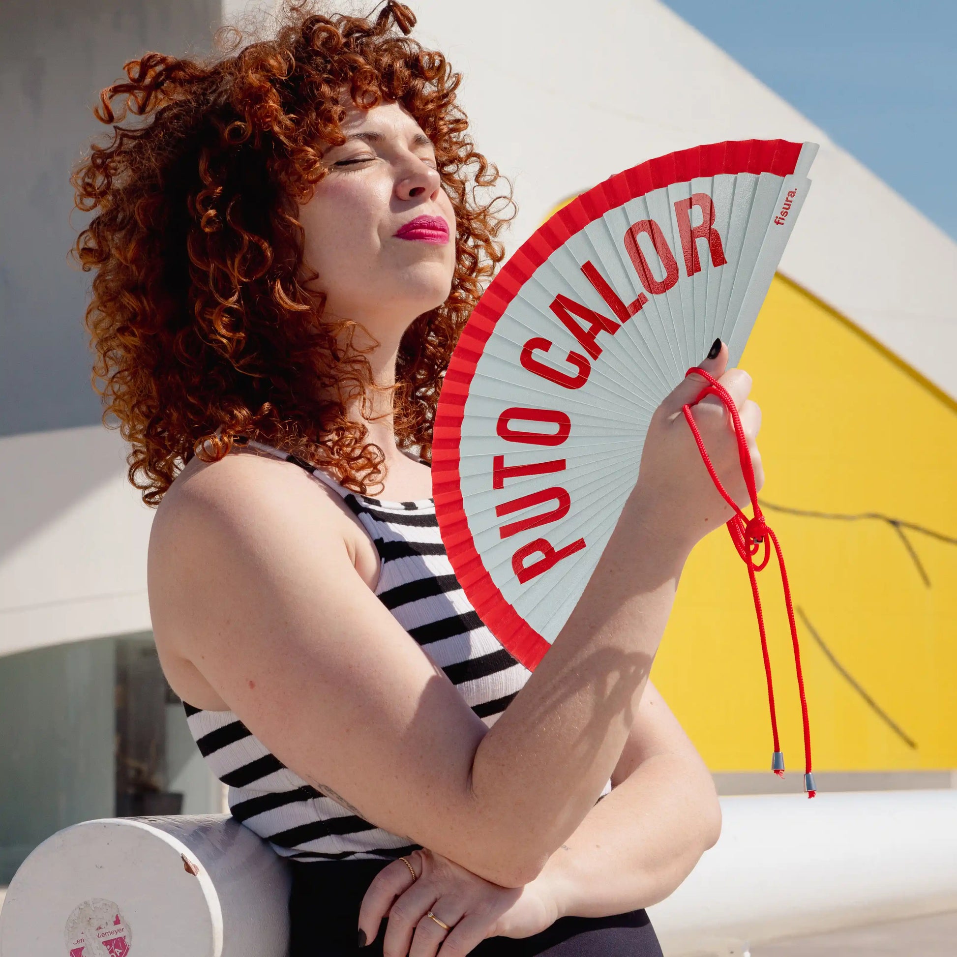 Éventail « Puto calor » Rouge – Fisura – vue 4