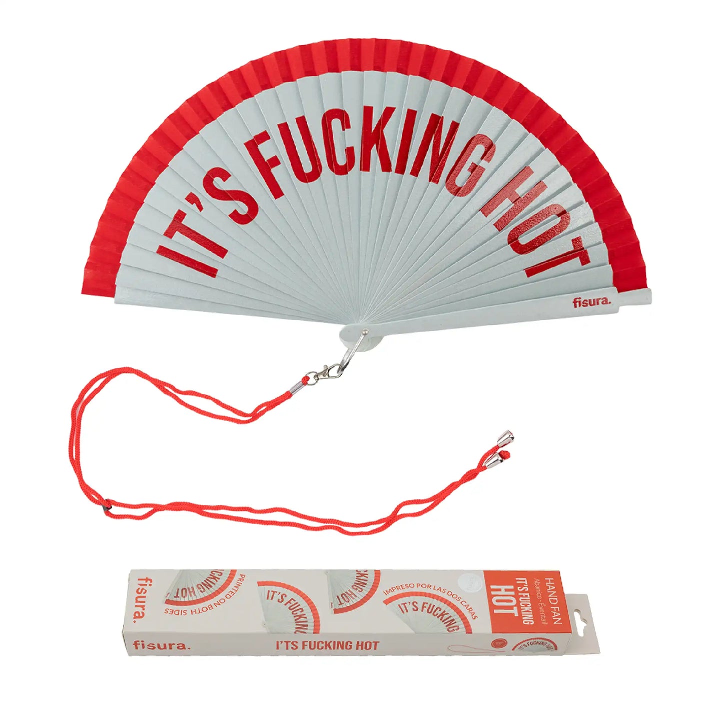 Éventail « It’s fucking hot » Rouge – Fisura