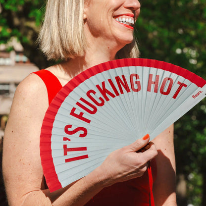 Éventail « It’s fucking hot » Rouge – Fisura – vue 2