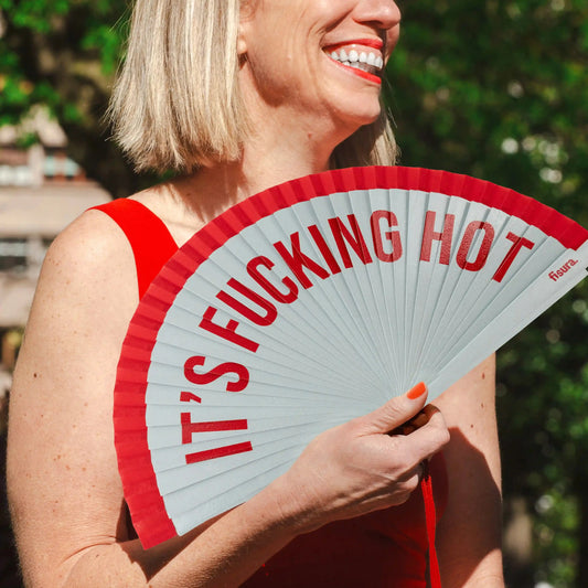 Éventail « It’s fucking hot » Rouge – Fisura – vue 2