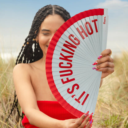Éventail « It’s fucking hot » Rouge – Fisura – vue 4