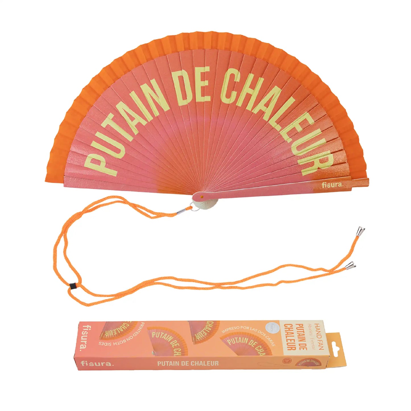 Éventail « Putain de chaleur » Dégradé Orange – Fisura