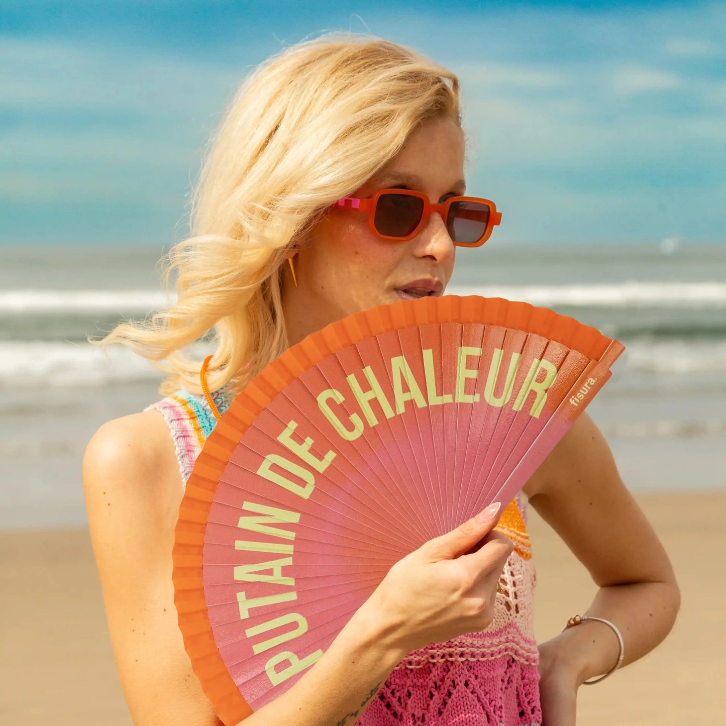 Éventail « Putain de chaleur » Dégradé Orange – Fisura – vue 2