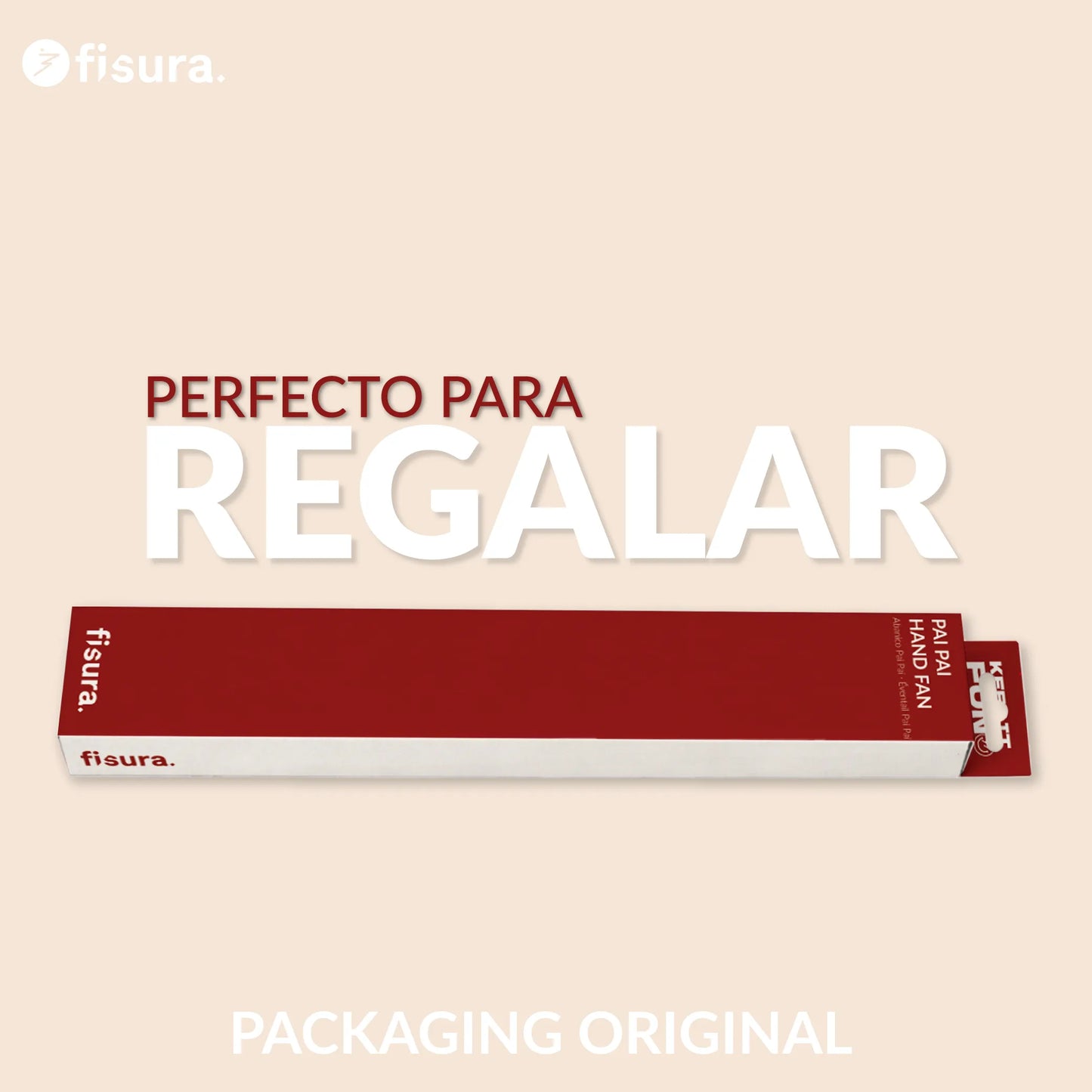 Éventail Pai Pai à Rayures Rouges – Fisura – vue 6