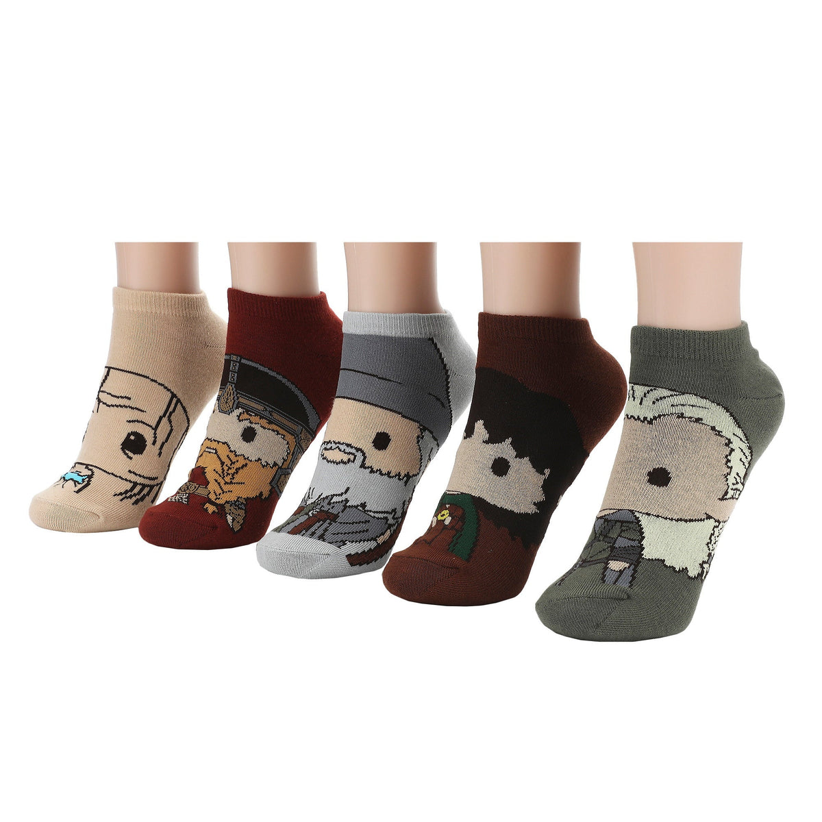 Chaussettes femme Le Seigneur des Anneaux personnages emblématiques - lot de 5 paires