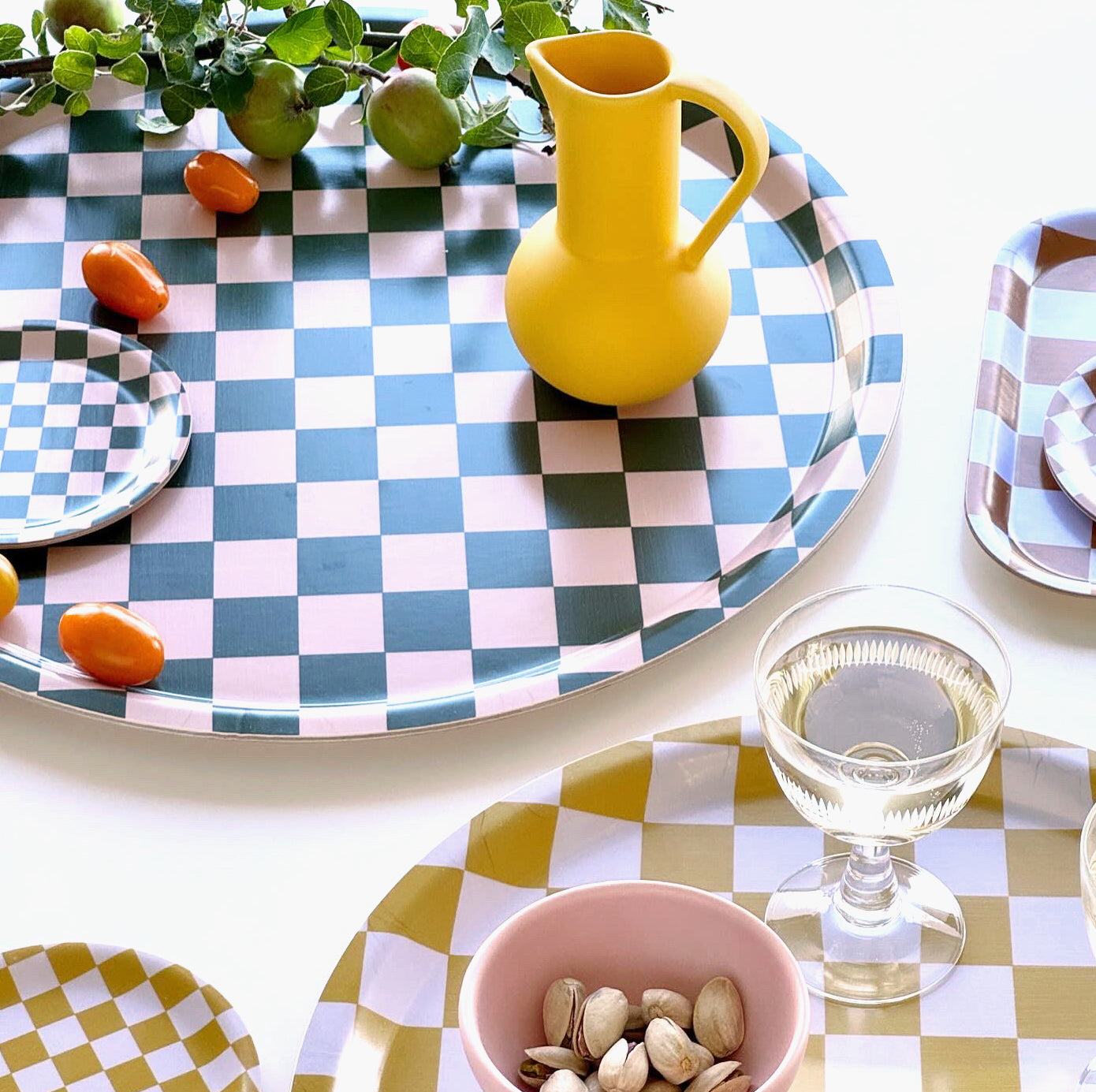 Warm Mix CHECKER Set of 4 Coasters - 11cm