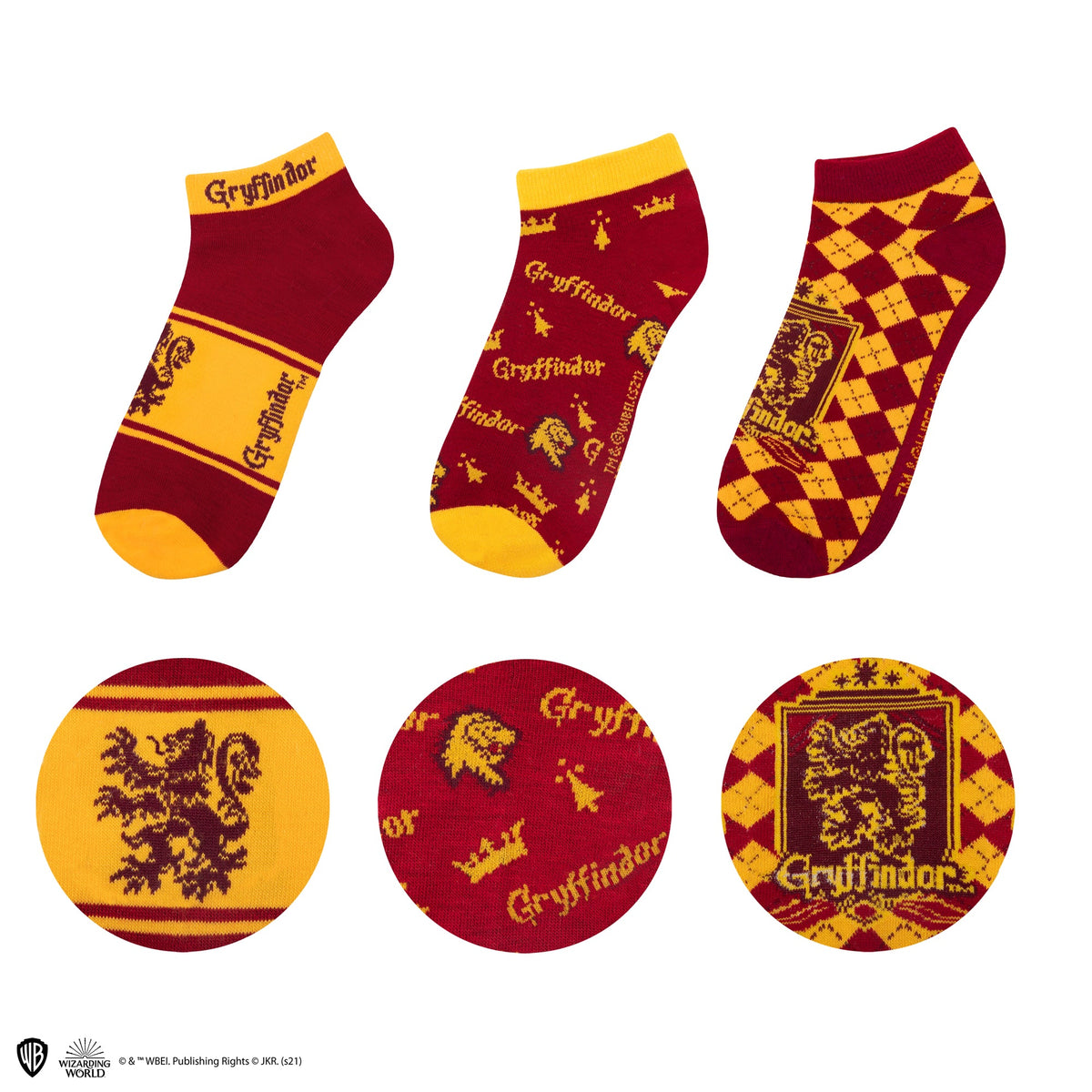 Set of 3 Pairs of Gryffindor Ankle Socks