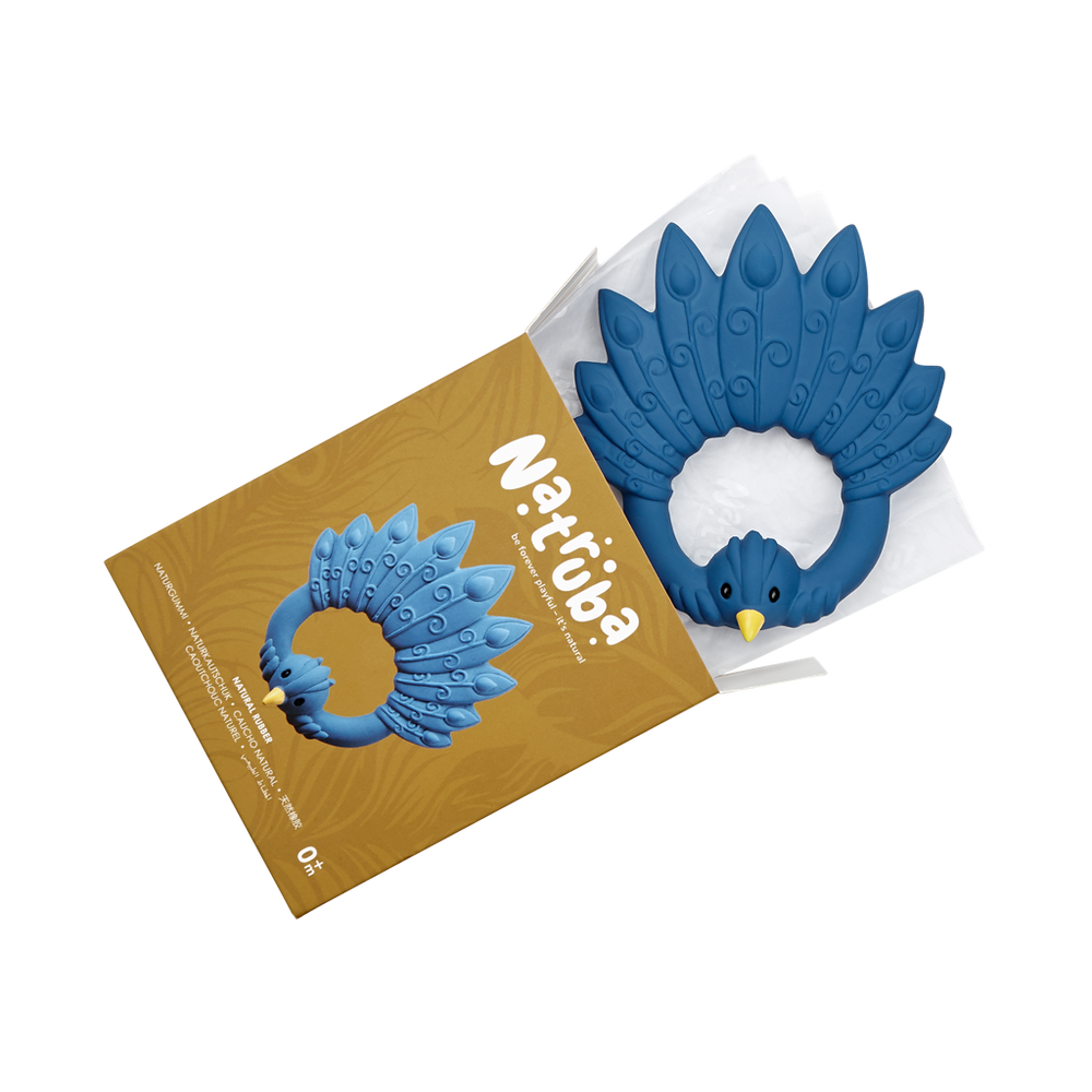 Peacock Teether – Blue