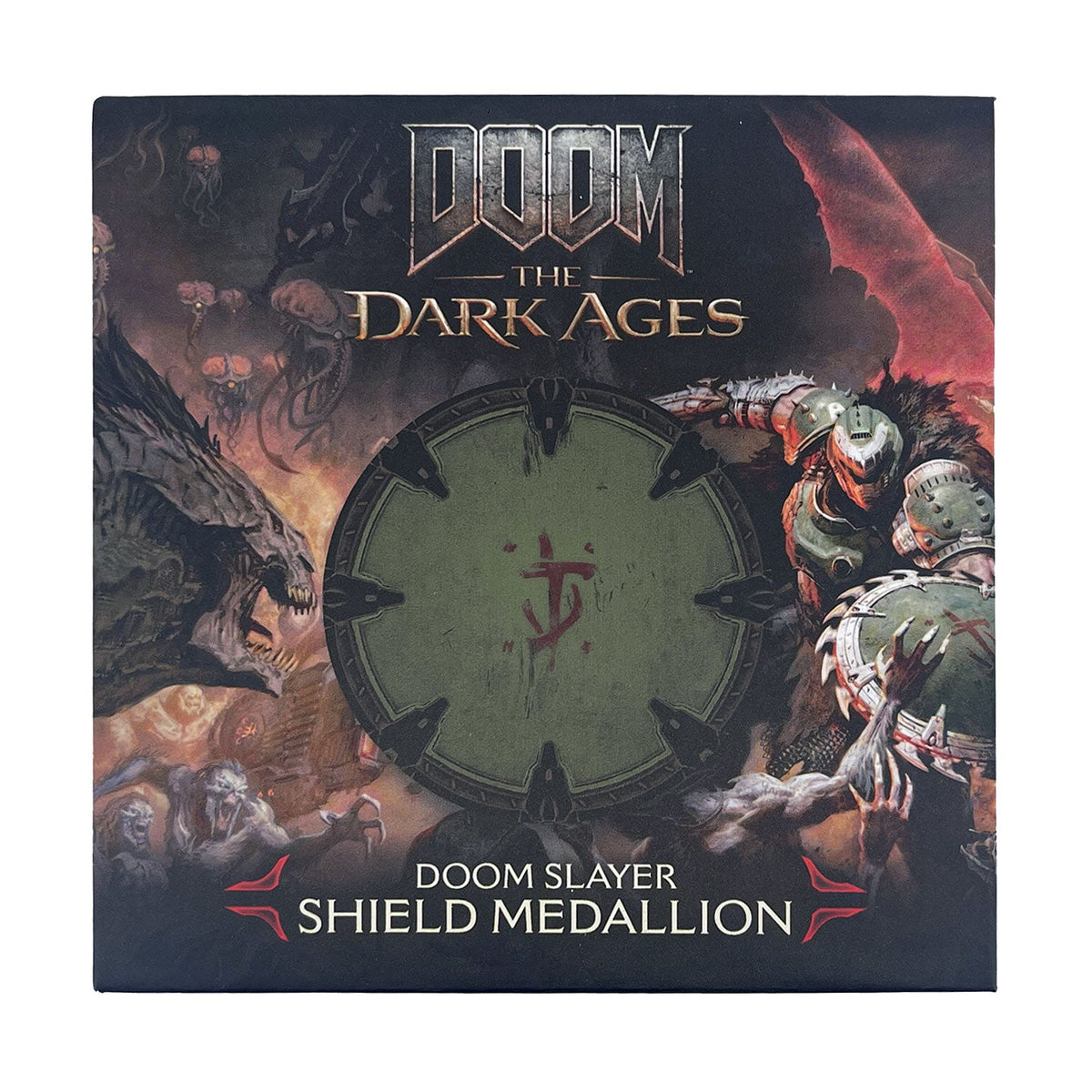 DOOM collector's medallion - The Dark Ages Shield Saw + collector's card