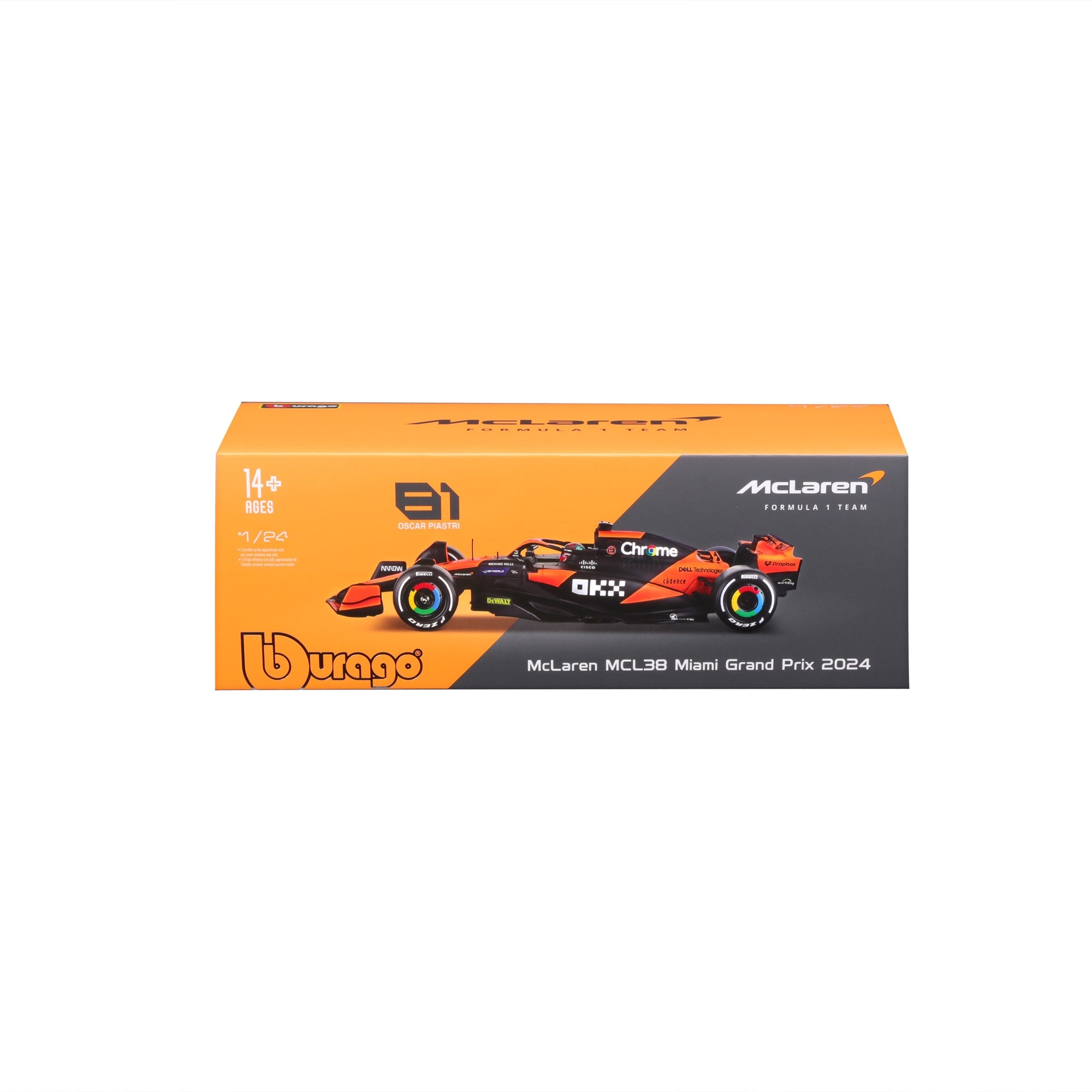 1:24 F1 MCLAREN MCL38 2024 WITH PIASTRI HELMET
