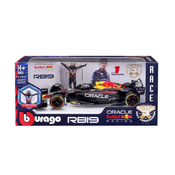 1:24 F1 RED BULL RACING RB19 2023 WITH VERSTAPPEN DRIVER FIGURE