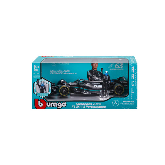 1:24 F1 MB W14 2023 WITH DRIVER RUSSELL FIGURE