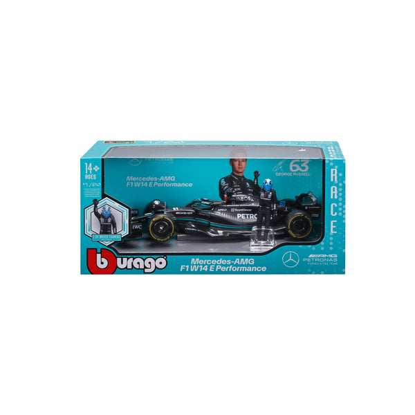 1:24 F1 MB W14 2023 WITH DRIVER RUSSELL FIGURE