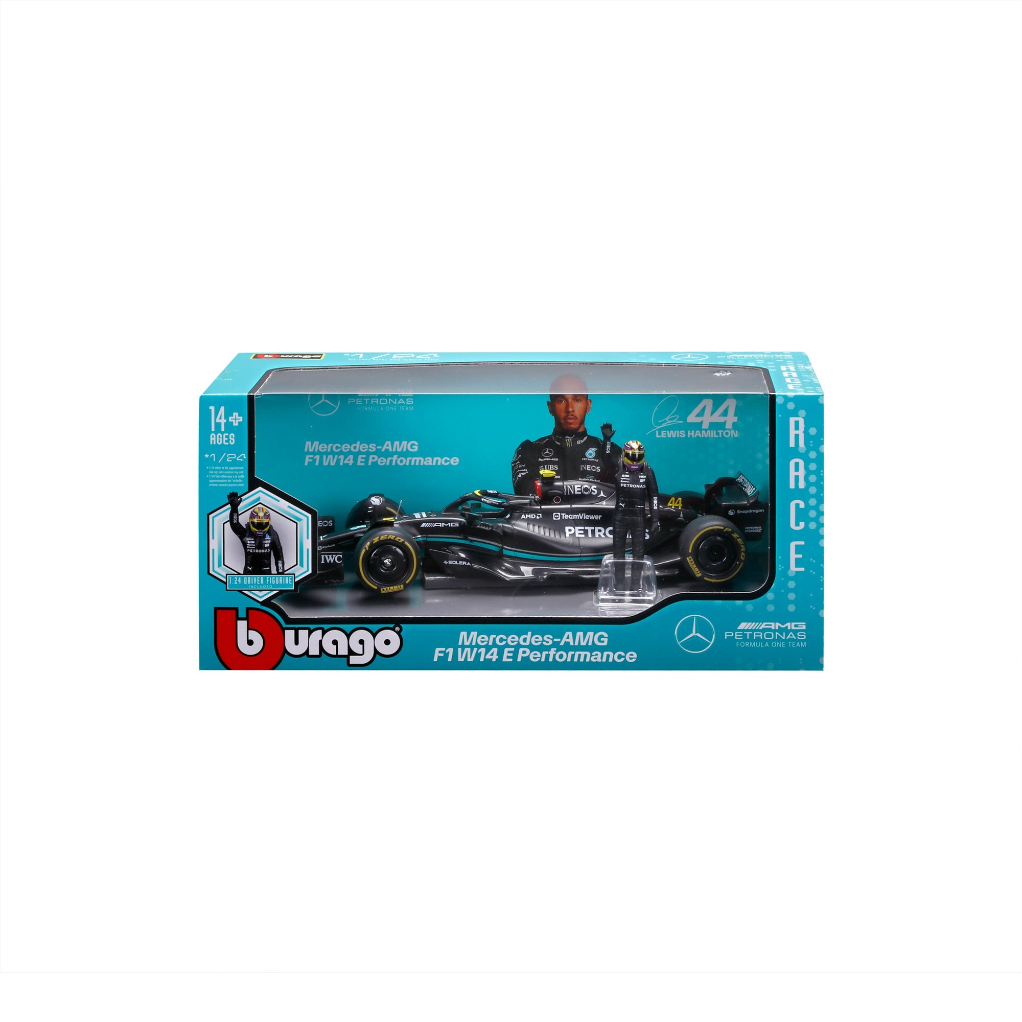 1:24 F1 MB W14 2023 WITH DRIVER FIGURE HAMILTON