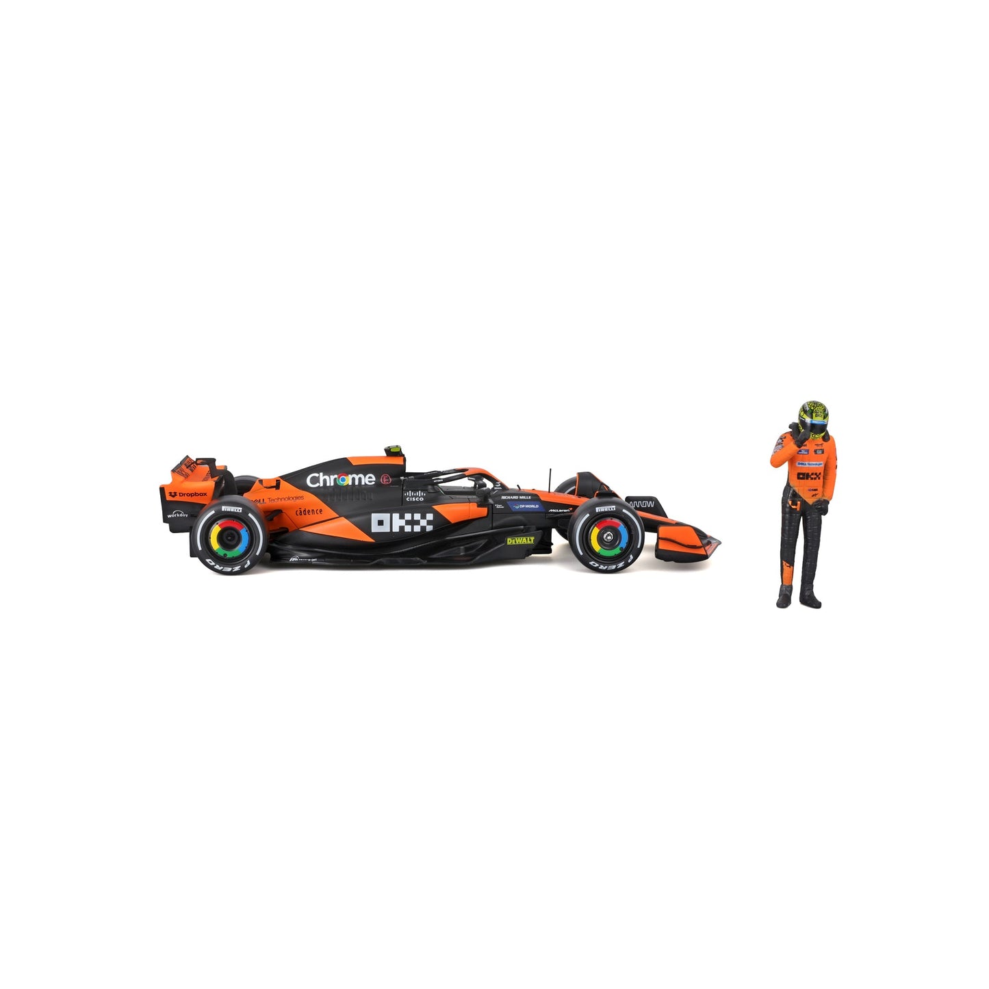 1:24 F1 MCLAREN MCL38 2024 AVEC FIGURINE DU PILOTE NORRIS