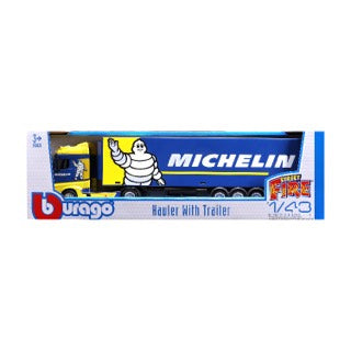 1:43 STREET FIRE HAULERS WITH TRAILER -M-B ACTROS GIGASPACE MICHELIN