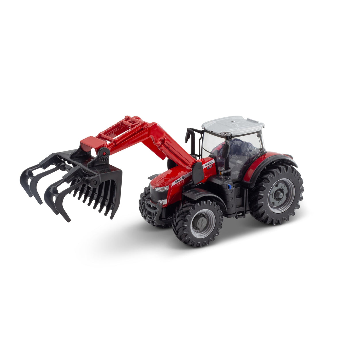 10 CM MASSEY FERGUSON 8740S TRACTOR WITH FRONT LOADER AND GRABBER