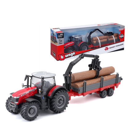 10CM MASSEY FERGUSON 8740S TRACTOR WITH LOG LOADER AND TRAILER