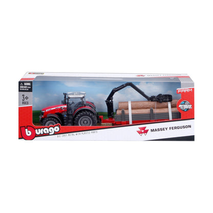 10CM MASSEY FERGUSON 8740S TRACTOR WITH LOG LOADER AND TRAILER