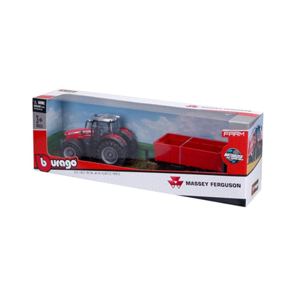 TRACTEUR MASSEY FERGUSSON 8740S DE 10 CM AVEC REMORQUE BASCULANTE
