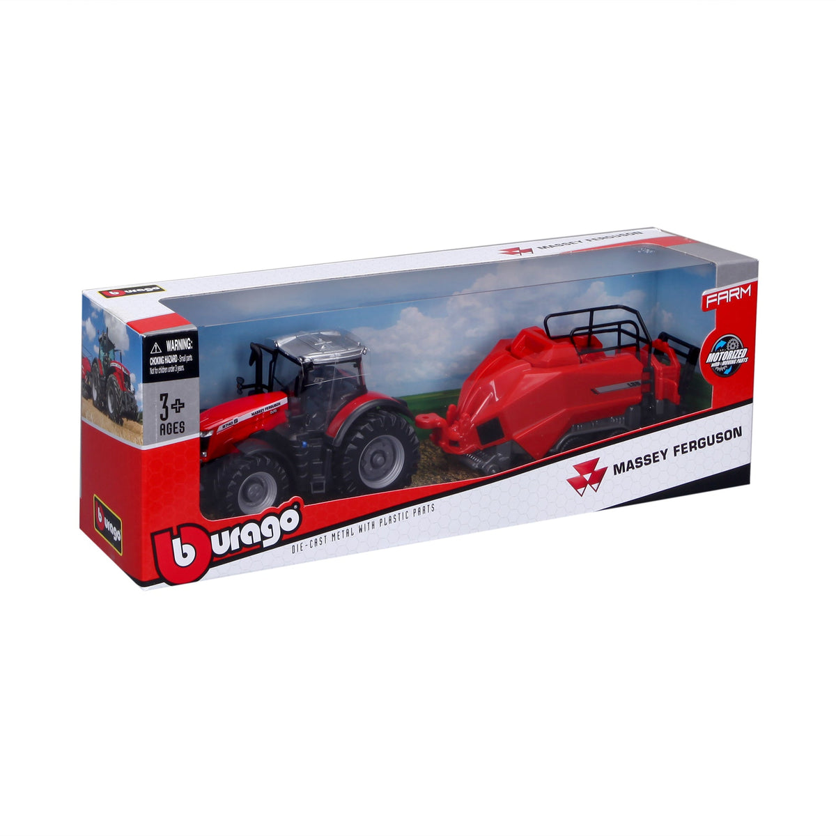 TRACTEUR MASSEY FERGUSSON 8740S DE 10 CM AVEC ÉLÉVATEUR DE PRESSE À BALLES