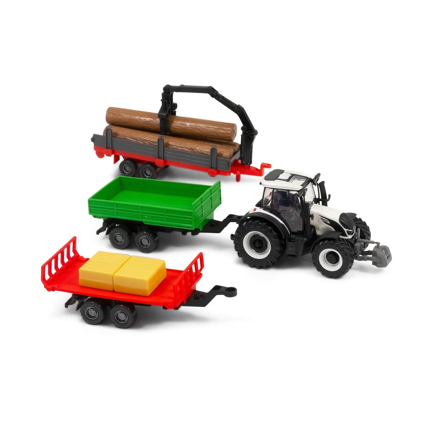TRACTEUR VALTRA M2\Q 10CM AVEC 3 REMORQUES