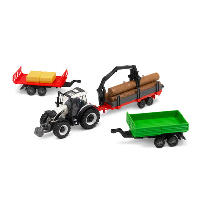 TRACTEUR VALTRA M2\Q 10CM AVEC 3 REMORQUES