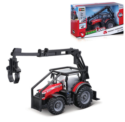 MASSEY FERGUSON 8740S TRACTOR 10 CM WITH FRONT LOADER AND 3 LOGS